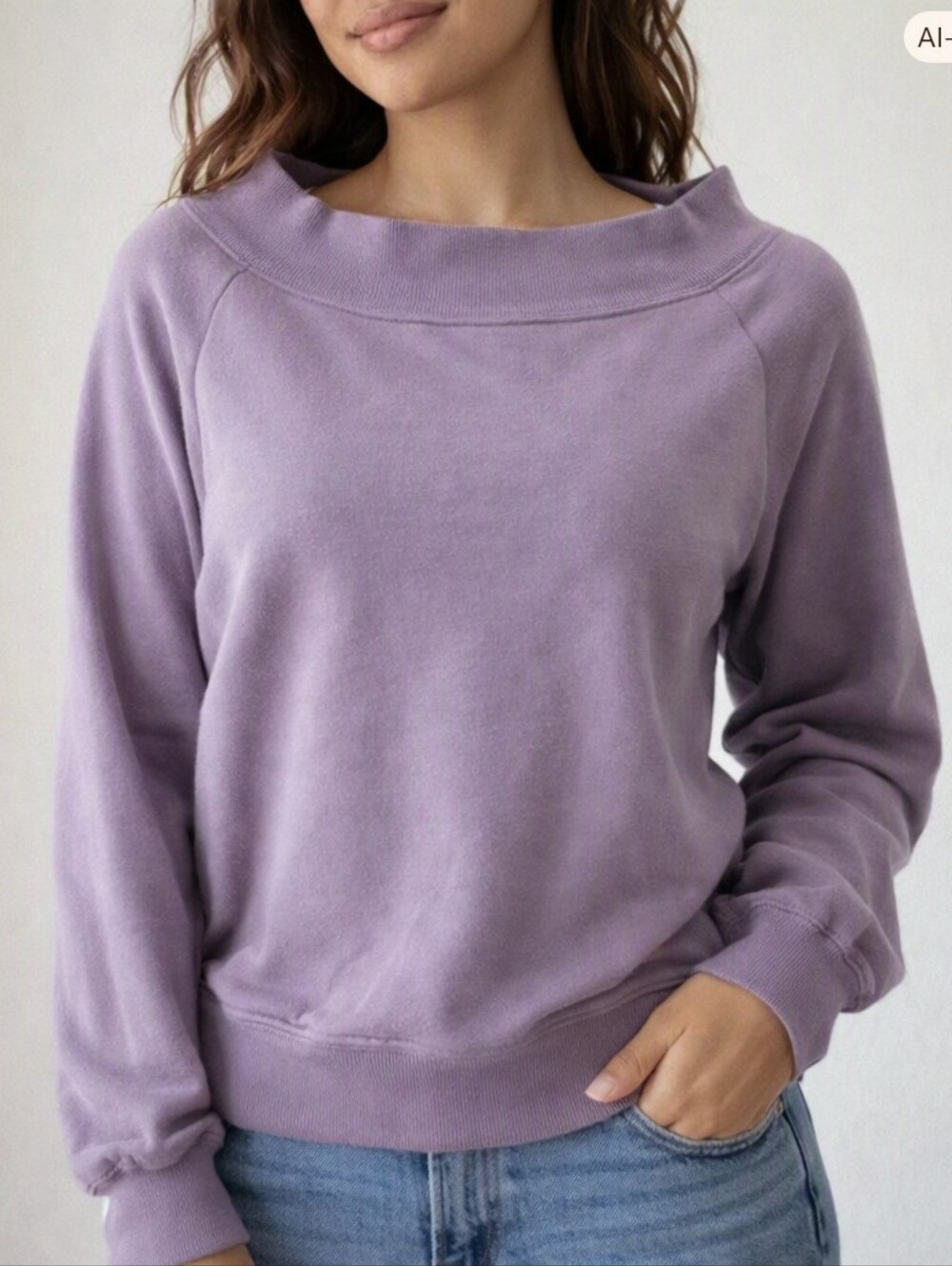 Women's Lavender Boatneck Pullover Sweater
